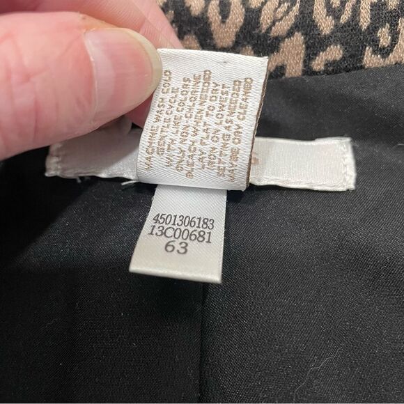 Chico’s Leopard Cheetah Moto Blazer Size 2 / Large (12) - Picture 9 of 10